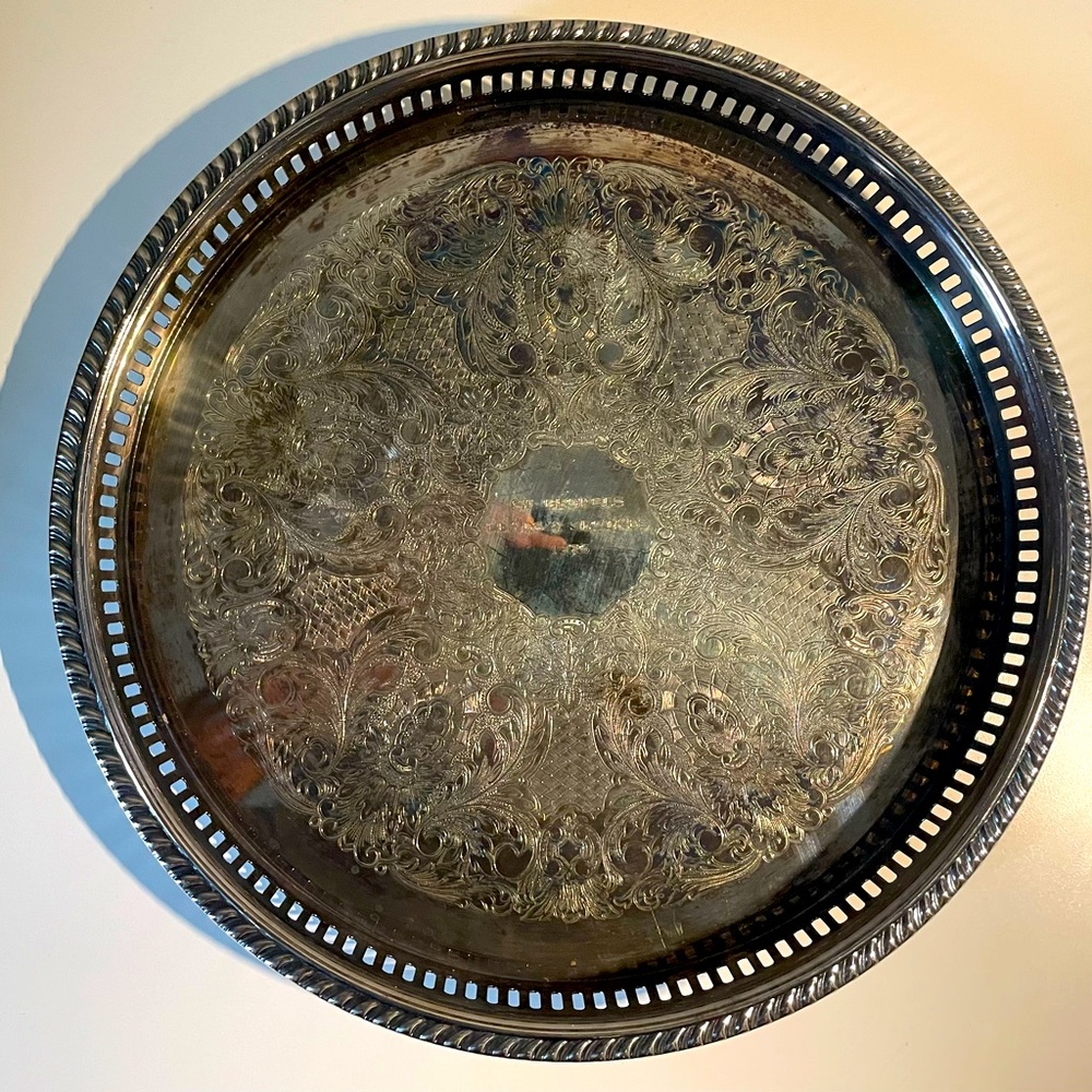 Vintage Viking Plate EP Brass Tray